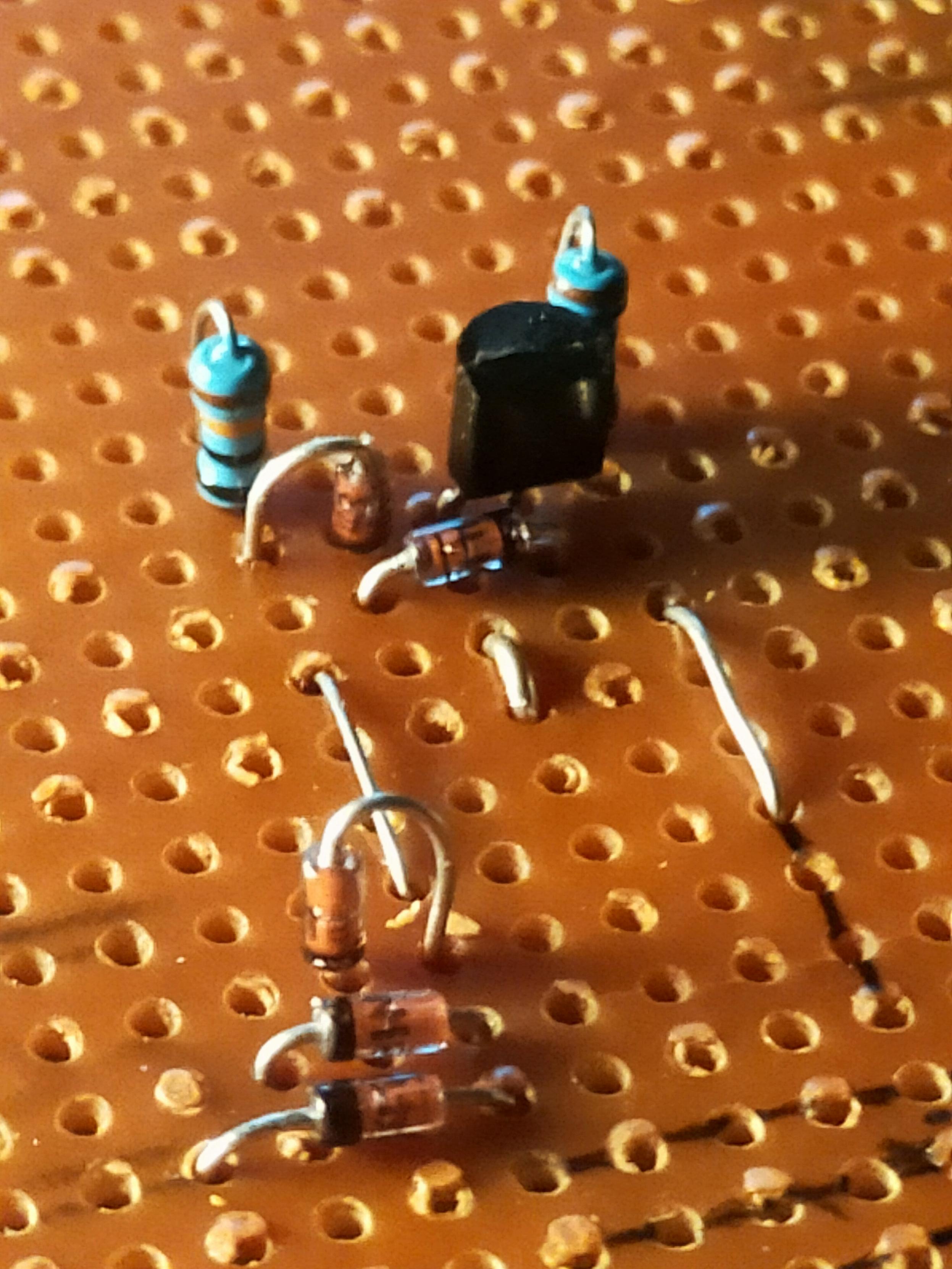 an artistic close up of a diode-transistor logic NAND