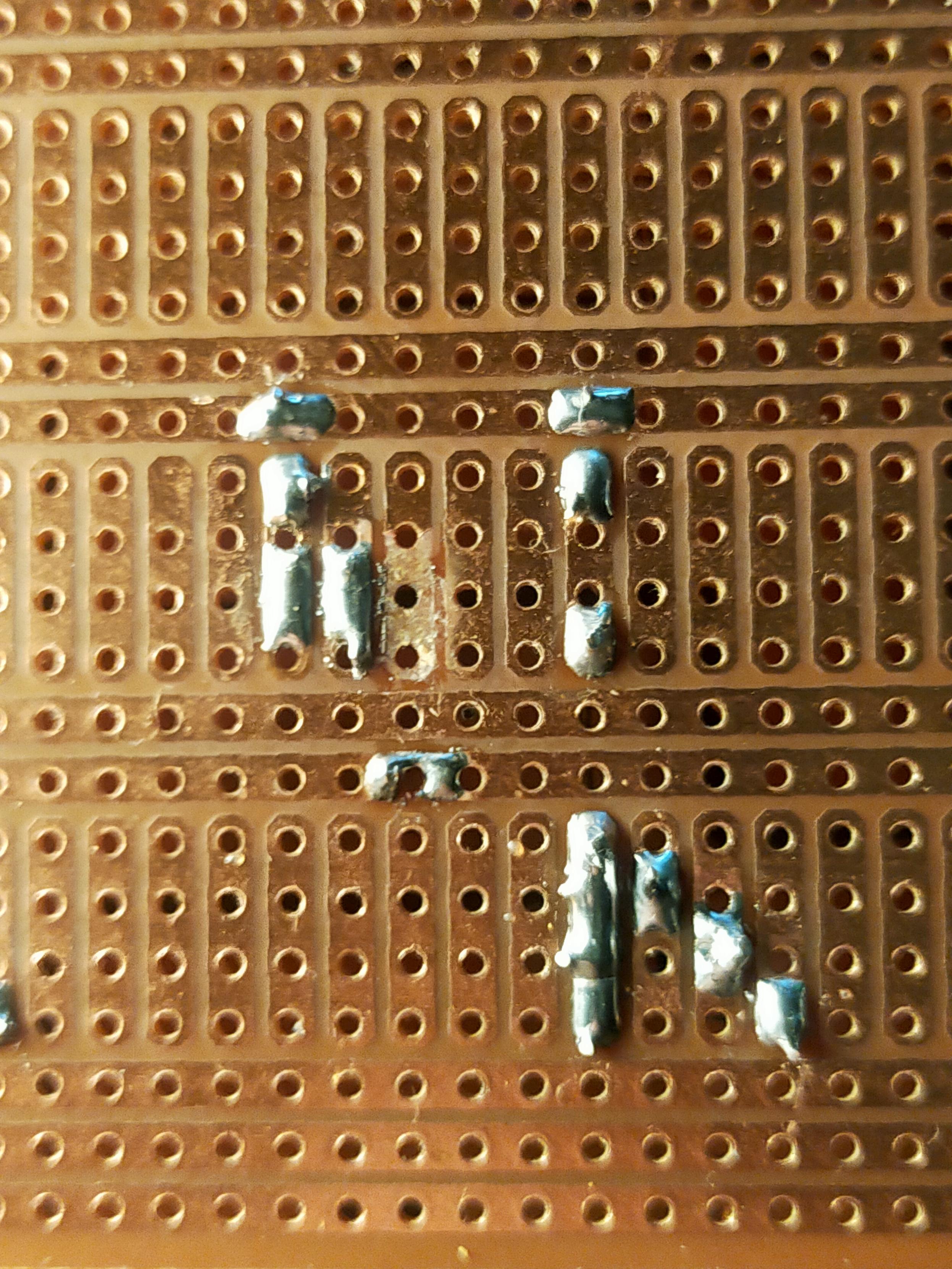 this is a casualty of the first soldering session today :(