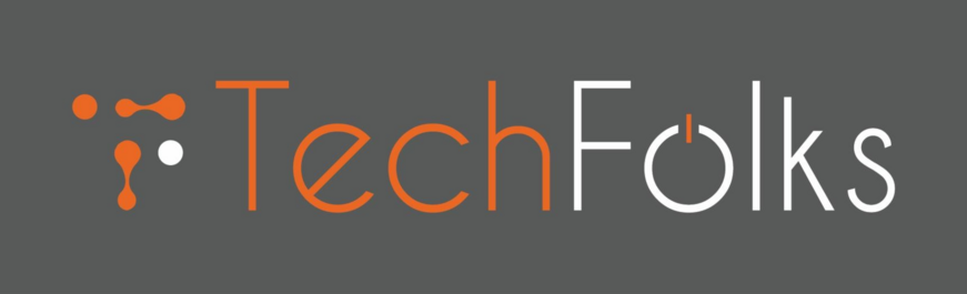 An image that says Tech Folks. The word tech is in orange and the word folks is in white.