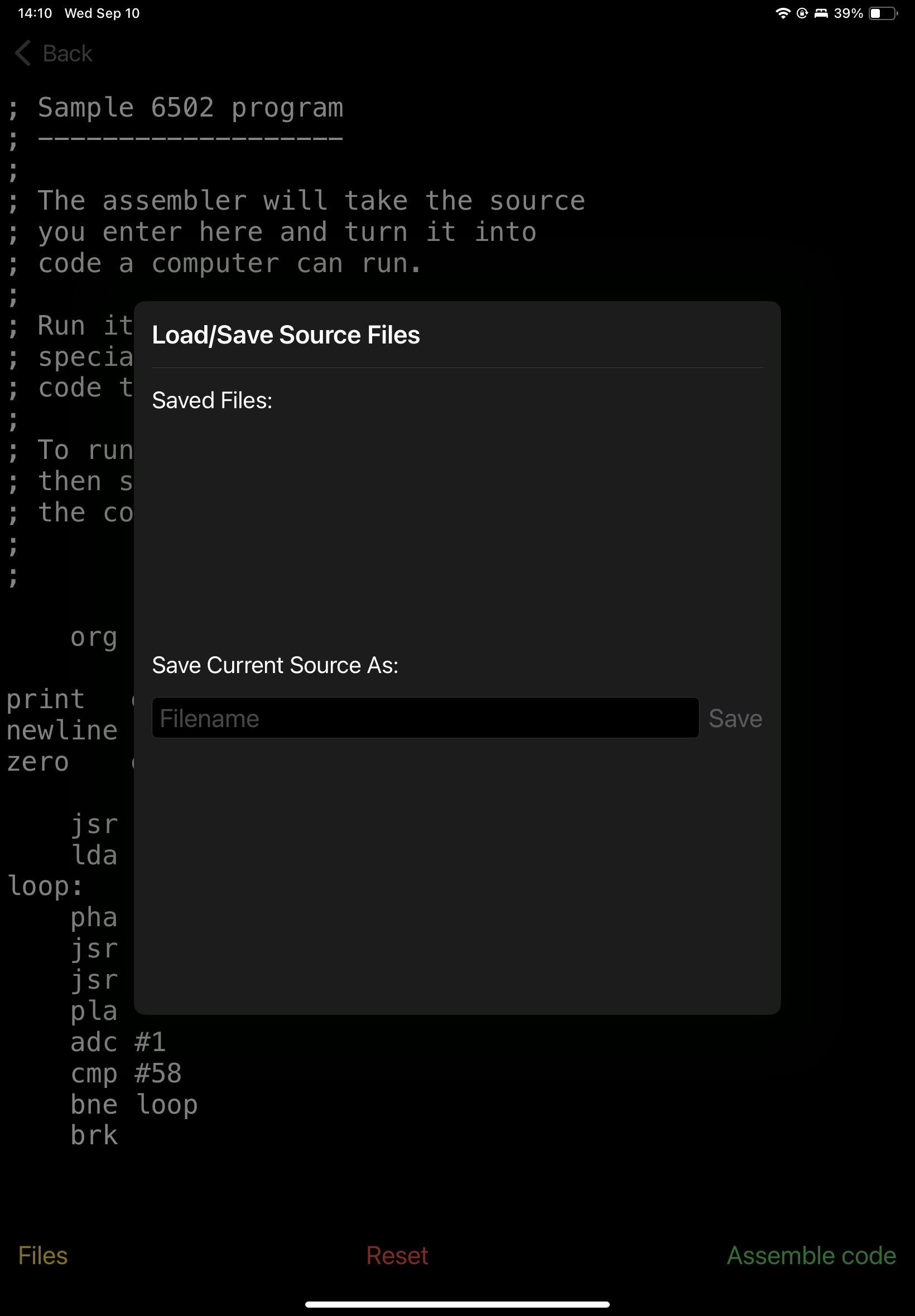 

Load/Save Source Files
Saved Files:

Save Current Source As:
