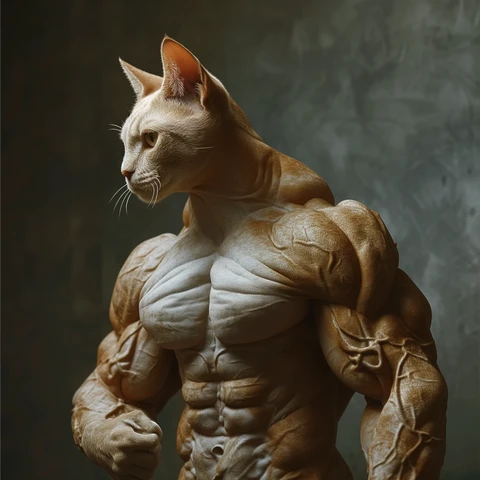 Bodybuilder Cat cut to the muscle!