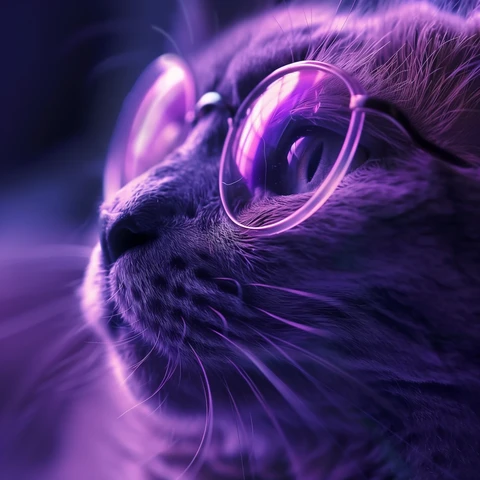 Purple Team Cat glasses. 