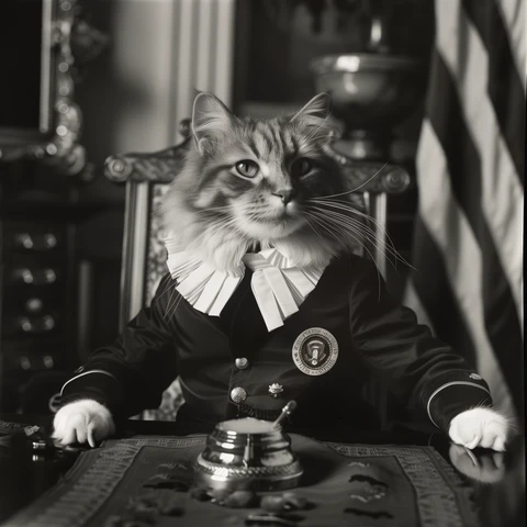 Newly elected shadow government Cat President. 