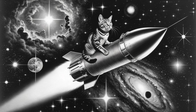 Galaxy Cat in space. 