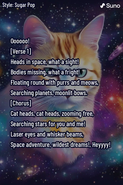 New Cat Heads in Space anthem with lyrics!
