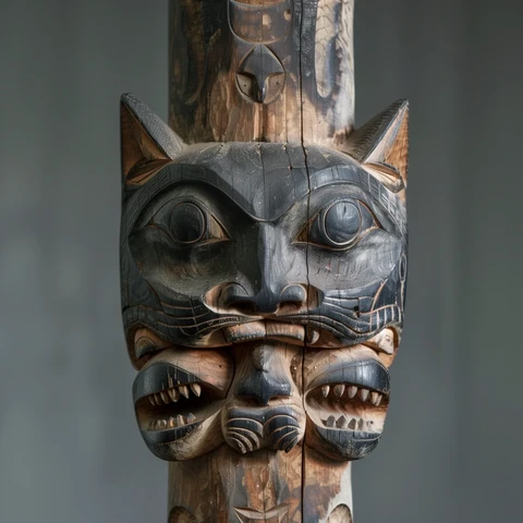 Totem Pole Cat! Blackened cast.