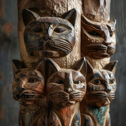 Totem Pole Cats! In multiples!