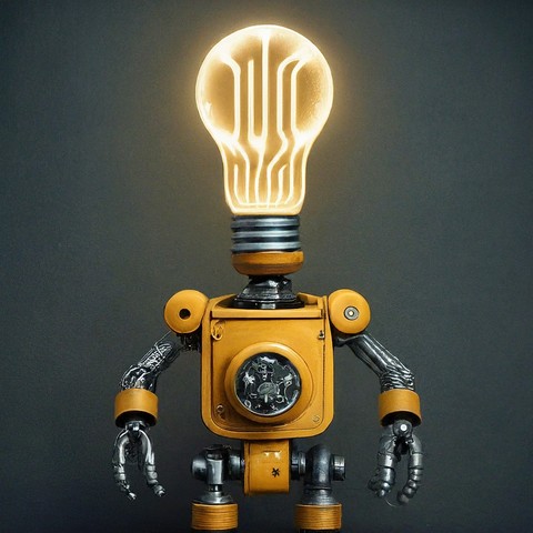 Boles.ai logo image by Google Gemini. Light bulb head robot?