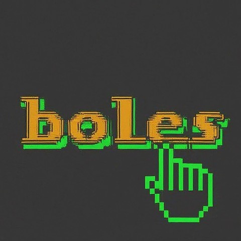 Boles.ai logo image by Google Gemini. Retro green and orange pixelation? 