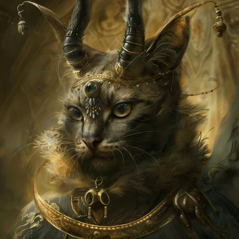 Myth Cat with horns. 