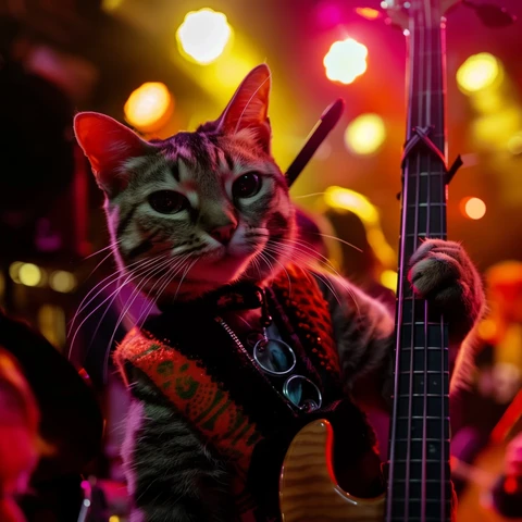 Darkwave Cat on bass. 