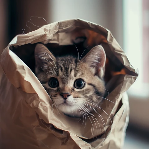 Tabby Cat in a Bag?