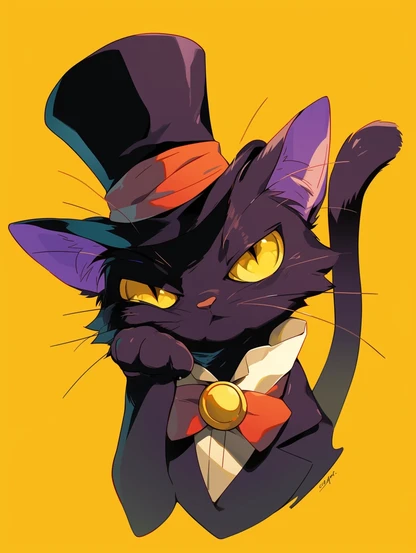 Pouting Cat in a Top Hat! 
