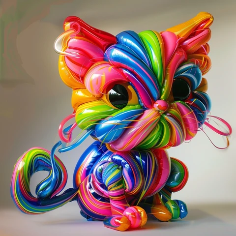 Multicolor Balloon Cat.