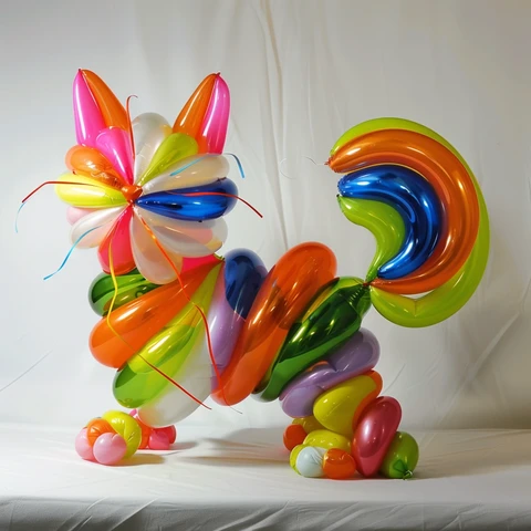 Twisty Multicolor Balloon Cat.