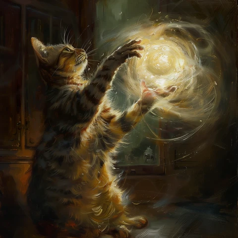 Light spinning Cat!