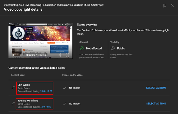 David Boles video violates David Boles music. Only on YouTube!