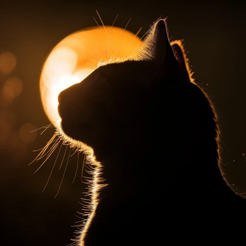 Cat head blocks the sun!