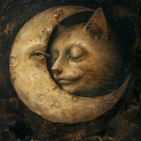 Cat in the Moon with the Man.
