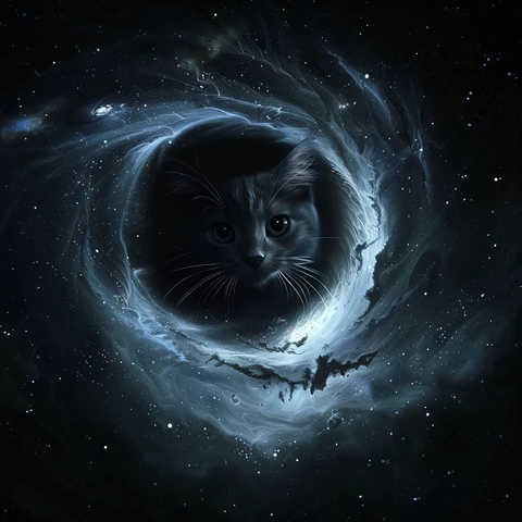 Black Cat in a black hole. 