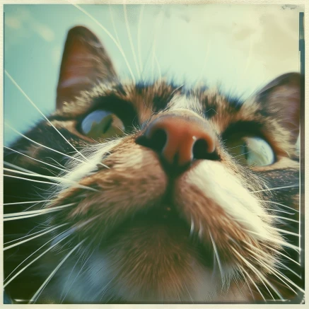 Up-the-nose Cat Selfie.