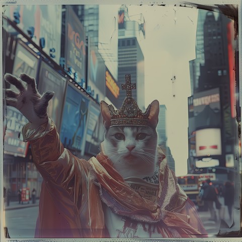 Cat King of New York executing the power of a monkey hand. 