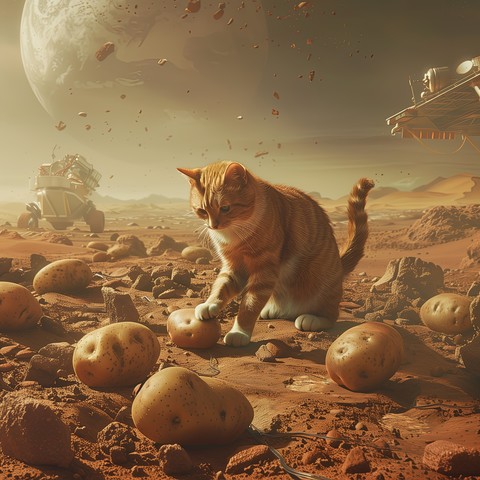Hard to harvest potatoes on Mars with paws. 