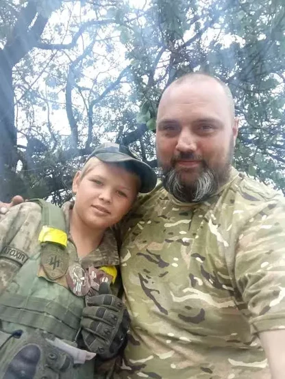Alexander and a "boy warrior" from Ukraine. 