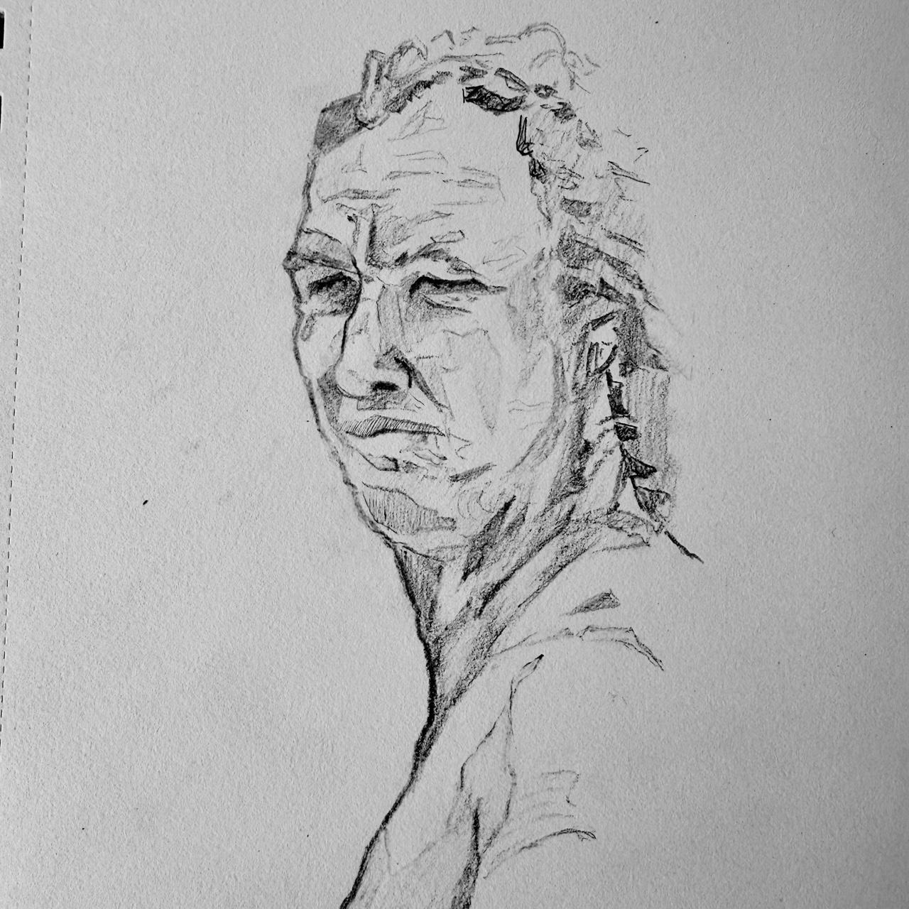 Pencil sketch of a man looking off camera

Coffee sketching
30 minutes
HB mechanical pencil