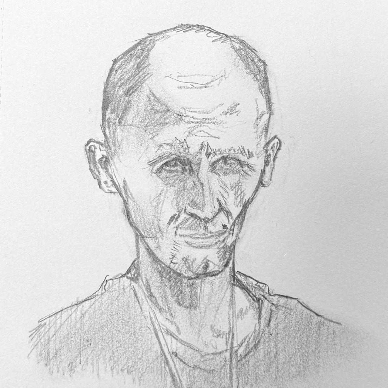 Pencil sketch of man looking off camera
Coffee sketching
HB Mechanical Pencil
30 minutes
