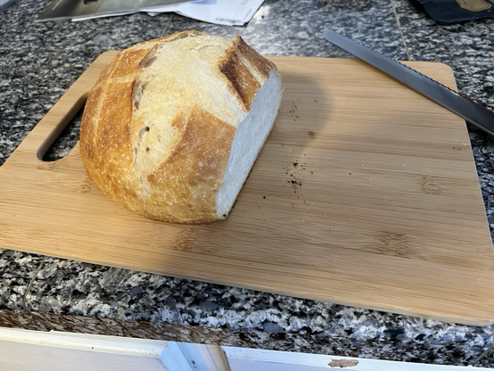 bread boule that has been cut into