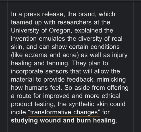 Info on synthetic skin invention that can heal and tan