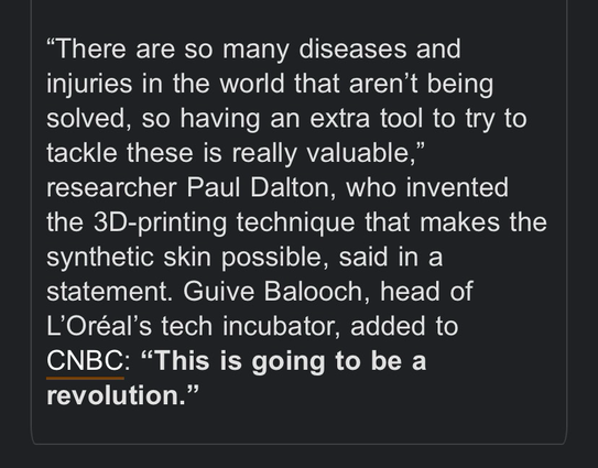 Statement from L’Oreal researcher about how it’s a game changer.