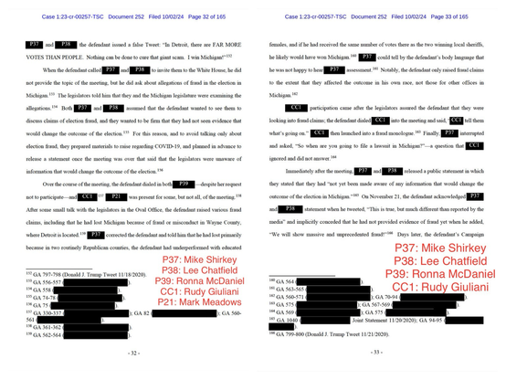 Jack Smith Trump evidence filing pp. 32 & 33