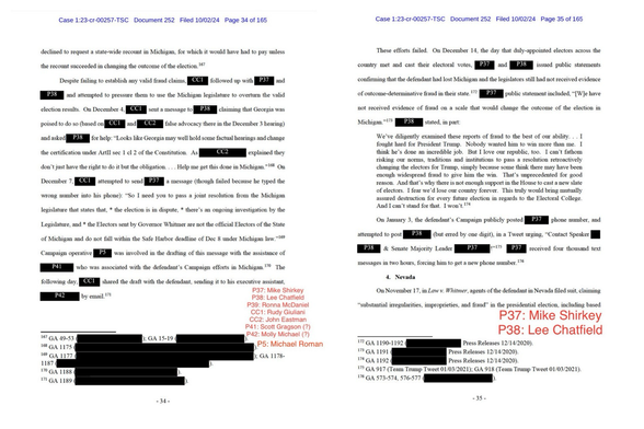 Jack Smith Trump evidence filing pp. 34 & 35