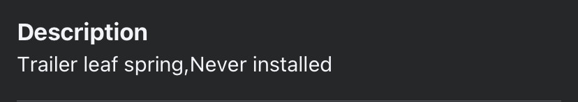 Trailer leaf spring,Never installed