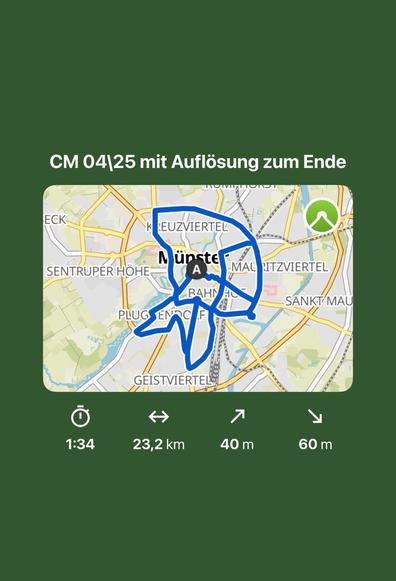 Komoot-Strecke der CMMS 04/25:
1h34min, 23.2km, 40m hoch, 60m runter