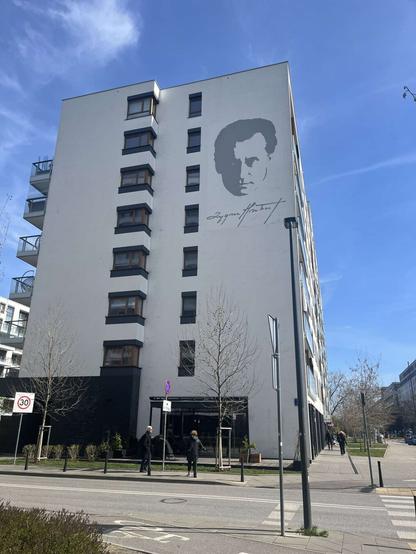 Mural by Olga Wolniak in Warsaw (Poland) dedicated to Zygmunt Hübner, a Polish actor and stage director