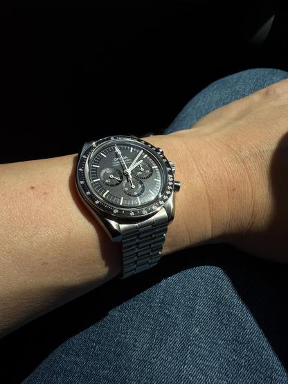 Omega Speedmaster in the sunlight.