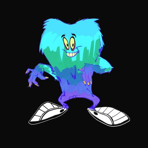 Gossamer, the usually bright orange, hairy Warner Bros' monster is now sporting mermaid hair colors.