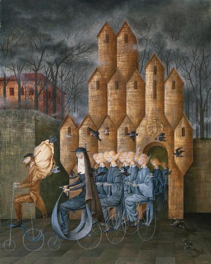 Towards the Tower - (First panel of the Triptych) / Hacia la Torre - (Primera panel del Tríptico) (1960) by Remedios Varo (1908 - 1963)