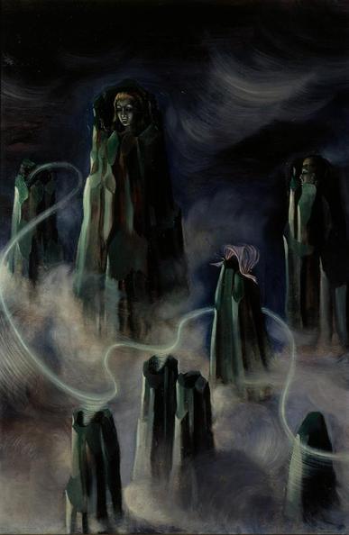 The Souls of the Mountain / Las Almas de los Montes (Espíritus de la Montaña) (1938) by Remedios Varo (1908 - 1963)