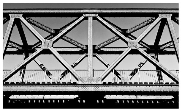 Old metal rail bridge.