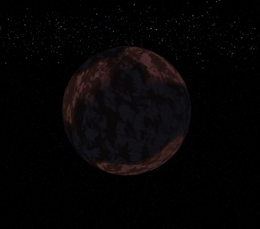 A screenshot of a barren planet