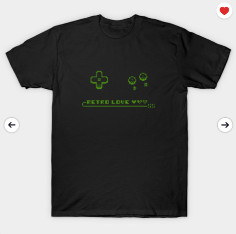 tshirt retro pixel art gameboy nostalgia