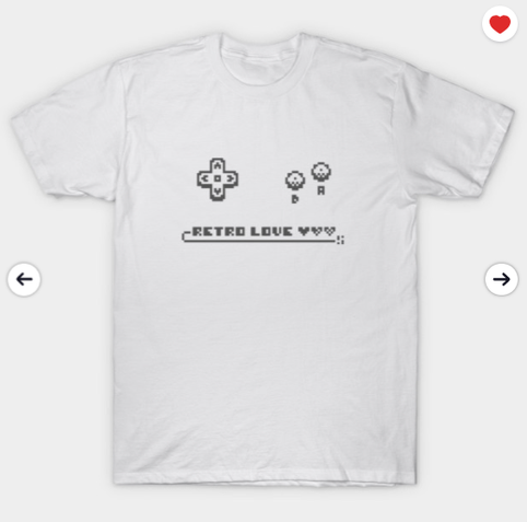 tshirt retro pixel art gameboy nostalgia