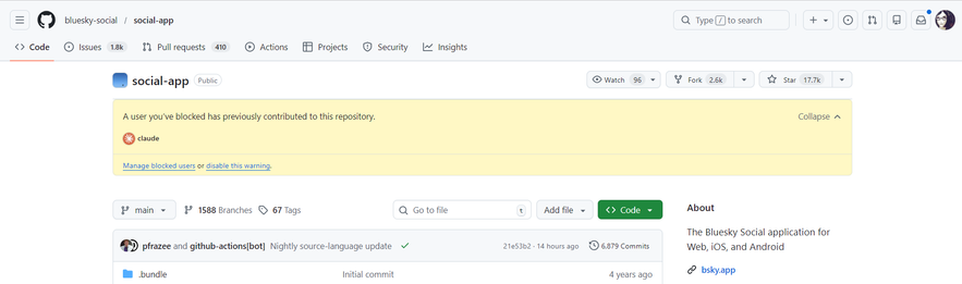 bluesky-social / social-app

The Bluesky Social application for Web, iOS and Android

A user you've blocked has previously contributed to this repository:
Claude