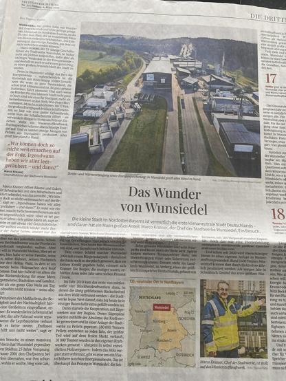 Die Stuttgarter Zeitung berichtete am 6. März 2026 auf der Dritten Seite vom Solarpunk - „Wunder von Wunsiedel“.