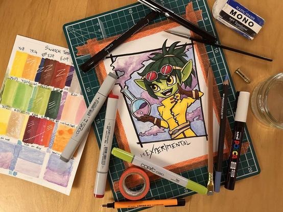 A photograph of the final piece showing all the materials used.