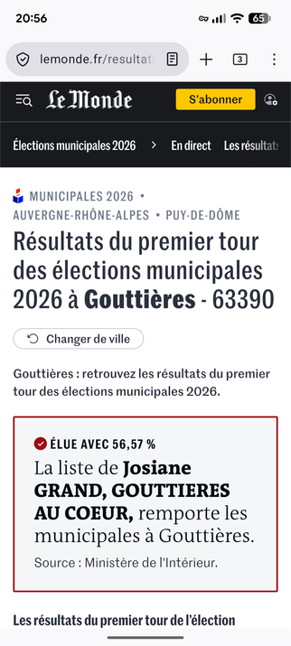 Le Monde showing "Gouttières au Coeur" won. Which is nice.